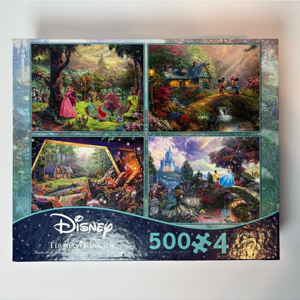 Thomas Kinkade Disney Dreams Collection 4-in-1 multipack 500 piece puzzles